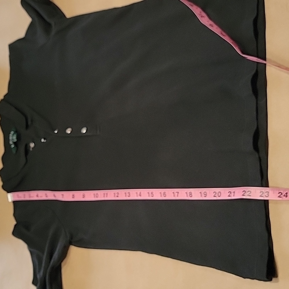 Lauren Ralph Lauren Size M Black 3/4 Sleeve Polo Shirt, Gently Used Condition - Picture 9 of 12